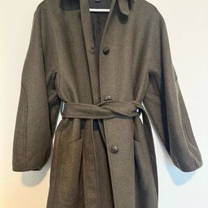 Zara Dark Green Coat with Black Lining